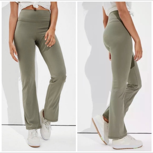 American Eagle Outfitters Pants - American Eagle Outfitters Size XL Everything Highest Waist Flare Leggings Olive